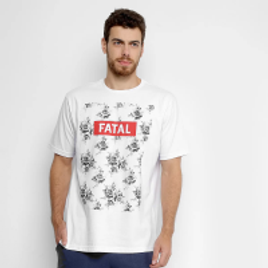 Imagem da oferta Camiseta Fatal Flores Masculina - Branco