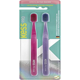 Imagem da oferta 10 Unidades Escova Dental Kess Pro Extra Macias - Kit 2 Unidades