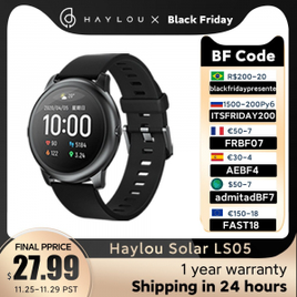 Relógio inteligente Haylou Solar LS05 Prova d'agua iOS Android Versão Global