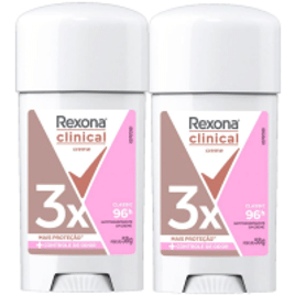 Imagem da oferta Kit 2 Desodorante Rexona Clinical Creme Classic Antitranspirante 96h Stick 58g
