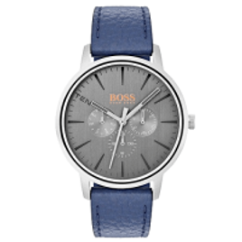 Imagem da oferta Relógio Hugo Boss Masculino Couro Azul - 1550066