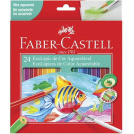 Imagem da oferta Lápis de Cor Ecolápis Aquarelável 24 Cores - Faber-Castell