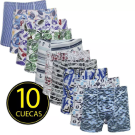Imagem da oferta Kit 10 Cuecas Boxer Estampadas Underwear
