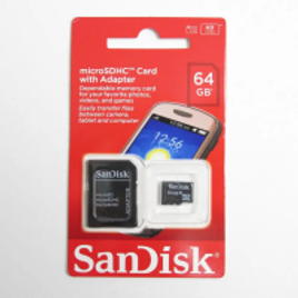 Imagem da oferta Cartao De Memoria Sandisk Micro Sd 64gb + Adaptador