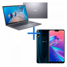 Kit Notebook Asus i5-1035G1 8GB SSD 256GB Intel HD Graphics 620 X515JA-EJ1792W + Smartphone Zenfone Max Pro (M2) 6GB RAM 64GB