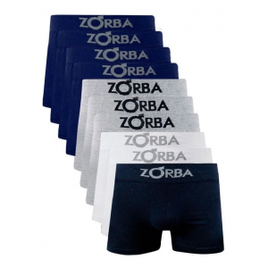 Kit Com 10 Cuecas Boxer Algodão Sem Costura Zorba 781