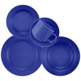 Imagem da oferta Aparelho de Jantar e Chá 16 Peças Cerâmica Donna Azul Biona