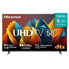 Imagem da oferta Hisense Smart TV UHD 4K 58 Polegadas 58A6K HDR10+ Dolby Vision Controle por Voz Compatível com Alexa