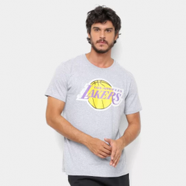Camiseta NBA Los Angeles Lakers Big Logo Masculina - Cinza
