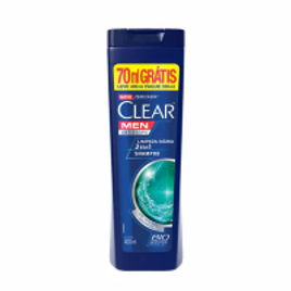 Imagem da oferta 3 Unidades Shampoo Clear Limpeza Diaria 2 Em 1 Com Desconto Especial 400ml