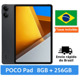 Imagem da oferta Tablet POCO Pad 256GB 8GB Snapdragon 7 Gen 2 Processador Octa Core 8GB 256GB 12.1" 120Hz 2.5K