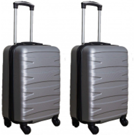 Kit c/ 2 Malas de Bordo c/ 4 Rodinhas 360º (Regulamentação ANAC) Stile 18" Cinzas