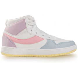 Tênis Casual Cano Alto Done Head Colors Branco e Lilás - Feminino