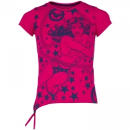 Imagem da oferta Camiseta Liga da Justiça Laço Mulher-Maravilha Feminina - Infantil