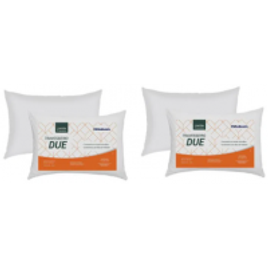 Imagem da oferta Kit 4 Travesseiros em Fibra de Silicone 45x65 CM Ortobom Due Branco