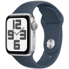 Imagem da oferta Apple Watch SE 40mm GPS Caixa Prateada de Alumínio Pulseira Esportiva Azul-Tempestade Tamanho P/M Neutro em Carbono