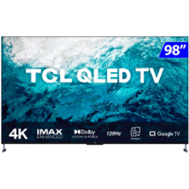 Imagem da oferta Smart TV TCL QLED 4K UHD 98'' Google TV com Google Assistant Design sem Borda e Wi-Fi - 98C735
