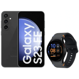 Imagem da oferta Samsung Galaxy S23 FE 5G 128GB + Smartwatch Watch FE 40mm Preto 16GB Bluetooth