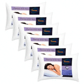 Imagem da oferta Kit 6 Travesseiros Percal 200 Fios Fibra Siliconada Casen