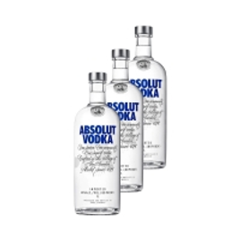 Imagem da oferta Vodka Absolut Original 1 Litro - 3 Unidades