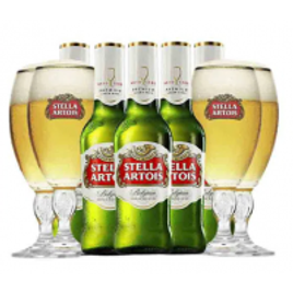 Imagem da oferta Kit Cerveja Stella Artois com 24 Cervejas + 4 Cálices