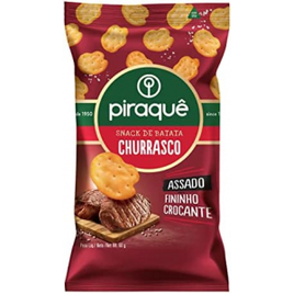 4 Unidades Snack de Batata Churrasco Piraquê Pacote 60g