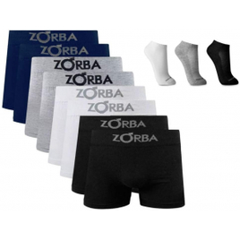 Kit 6 Cuecas Boxer Algodão Box + 3 Pares Meia Ts 1500 Premium