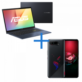 Kit Notebook ASUS VivoBook X513EA-EJ1062T Preto + Smartphone ASUS ROG Phone 5 8GB/ 128GB Preto