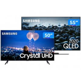 Imagem da oferta Combo Smart TVs 4K QLED 55” Samsung 55Q80TA Wi-Fi 4 HDMI 2 USB + Crystal UHD 4K 50” 50TU8000