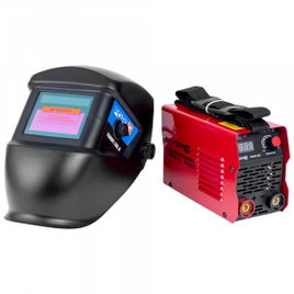 Kit Máquina Solda Inversora MMA 130A Bivolt e Máscara de Solda com Escurecimento Automático - FORTG-FG0001SOLB