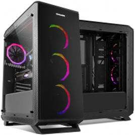 Gabinete NOX TGF em Vidro Temperado Controlador de FAN e RGB USB 3.0 4 FANS com RGB Rainbow - NXHUMMERTGF