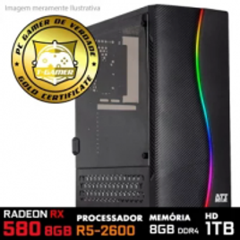 Imagem da oferta Pc / Computador Gamer Ideal 2018 Amd Ryzen 5 2600 3.4GHz Radeon Rx 580 8Gb Memória DDR4 8Gb Hd 1Tb