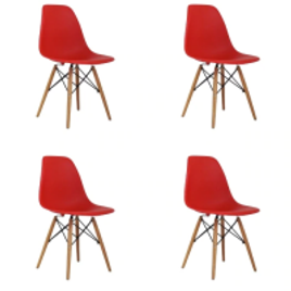 Imagem da oferta Kit 4 Cadeiras Eames Vermelha