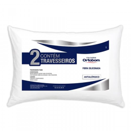 Imagem da oferta Travesseiros Ortobom Twee em Fibra Siliconada 45 x 65 cm Brancos – 2 Unidades