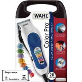 Imagem da oferta Máquina de Cortar Cabelo Wahl Clipper Color Pro 9 pentes branca/Azul