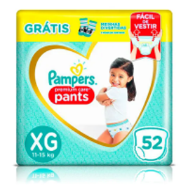 Imagem da oferta Fralda Pampers Pants Premium Care XG 52 unidades + 1 Par de Meias Infantis