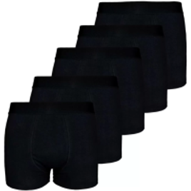 Imagem da oferta Kit 5 Cuecas Boxer Box Cotton Algodão Lisa Básica Casual Confortável