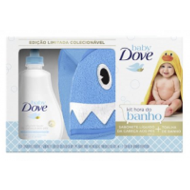 Imagem da oferta 3 unidades Kit Hora do Banho Dove Baby Sabonete Líquido + Toalha de Banho Tubarão
