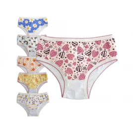 Kit com 12 peças de Calcinha infantil 100% Algodão