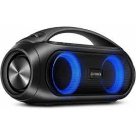 Imagem da oferta Caixa de Som Boombox AIWA Bluetooth IPX5 Luzes Multicores com alça - AWS-BBS-02