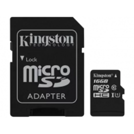 Imagem da oferta Cartão de Memória 16GB Micro SD Kingston Classe 10 - com Adaptador Canvas Select