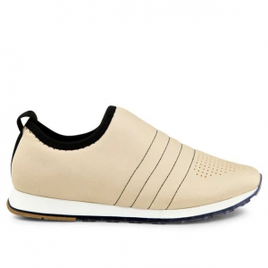 Tênis Usaflex Slip On Blush Em Elastano Com Bordado