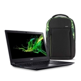 Imagem da oferta Kit Notebook Acer Aspire 3 + Mochila Green, A315-41-R790, AMD Ryzen 3 2200U Dual Core 2.5 a 3.4 GHz, 4GB RAM, 1TB HD, Radeon Vega 3, Tela 15.6" HD, WIN10