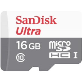 Imagem da oferta Cartão de Memória SanDisk 16GB Micro SD Classe 10 Vel Até 80MB/s a Prova de Água p/ Smartphone SDSQUNS-016G-GN3MA