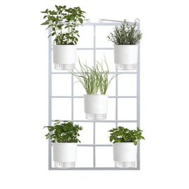 Imagem da oferta Kit Horta Vertical 5 Vasos Gourmet Branco