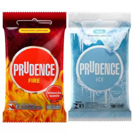 Kit Preservativo Prudence Ice + Fire 3 Unidades Cada