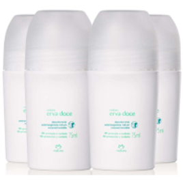 Imagem da oferta Kit 4 Desodorantes Antitranspirantes Natura Roll-On Erva Doce 75ml Cada