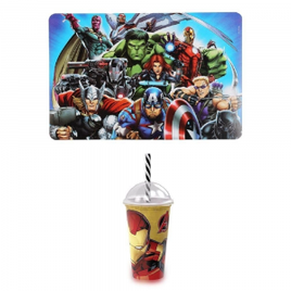 Imagem da oferta Kit Avengers Jogo Americano e Copo Shake Homem De Ferro