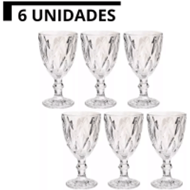 Imagem da oferta Jogo 6 Taças de Vidro Transparente 340ml Diamond Incasa Transparente