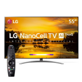 Imagem da oferta Smart TV LED 55" 4K LG 55SM9000 NanoCell 4 HDMI 3 USB Wi-Fi Bluetooth 120Hz FALD Dolby Vision + Dolby Atmos